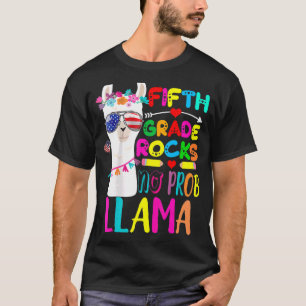 5th Grade Rocks No Prob Llama Teacher Back To Scho T-Shirt