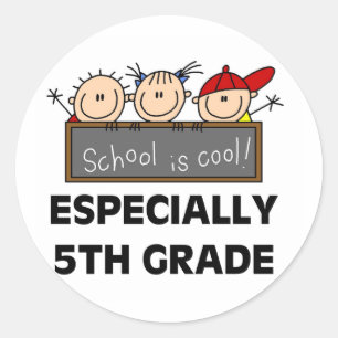 5th Grade School is Cool Classic Round Sticker