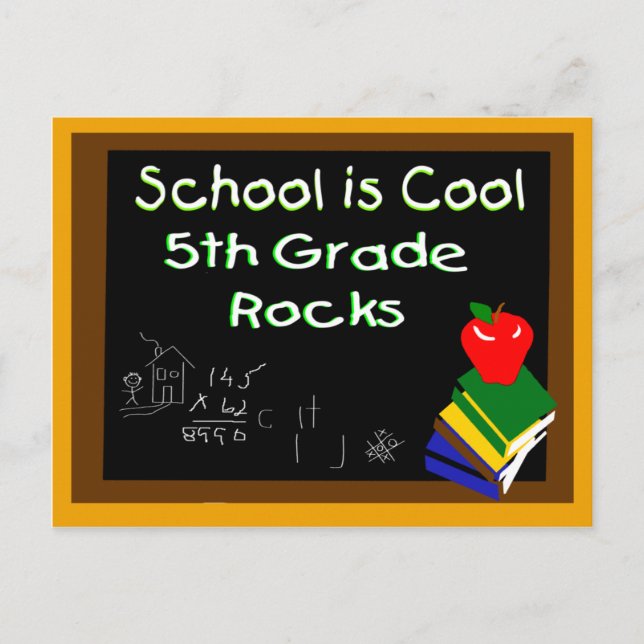 5th Grade School is Cool Postcard (Front)