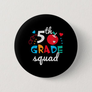 5th Grade Squad Boys Girls Teachers Cute Back To S 2 Inch Round Button