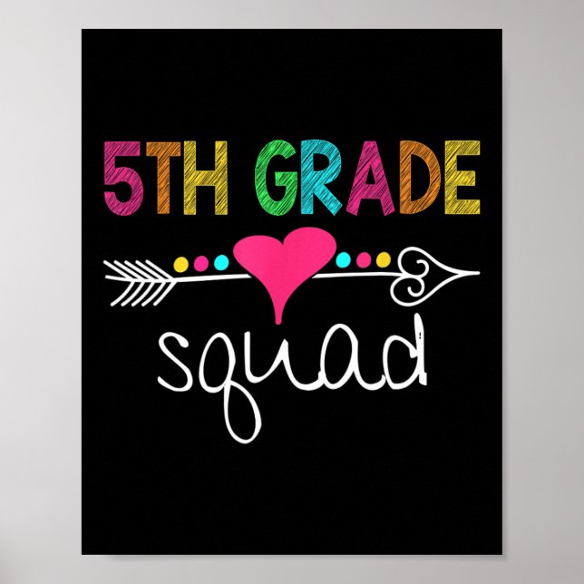 5th Grade Squad Fifth Teacher Student Team Back To Poster (Front)