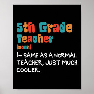 5th Grade Teach Back To School 5th Grade Teacher D Poster