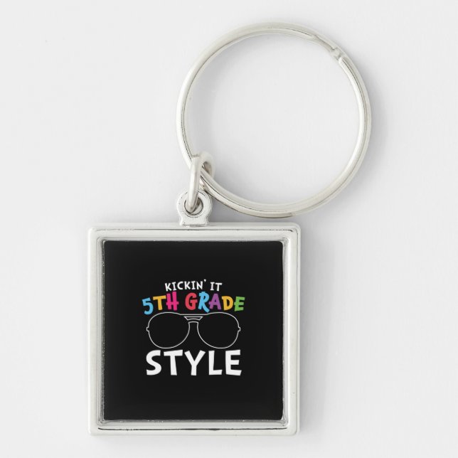 5th Grade Teacher Fifth Grade Style Keychain (Front)