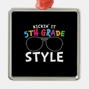 5th Grade Teacher Fifth Grade Style Metal Ornament