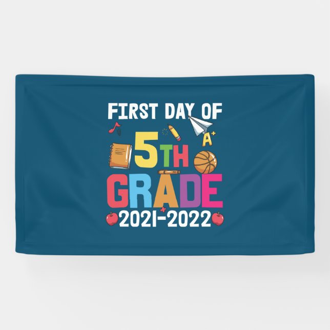 5th Grade Teacher First Day Of 5th Grade Banner (Horizontal)