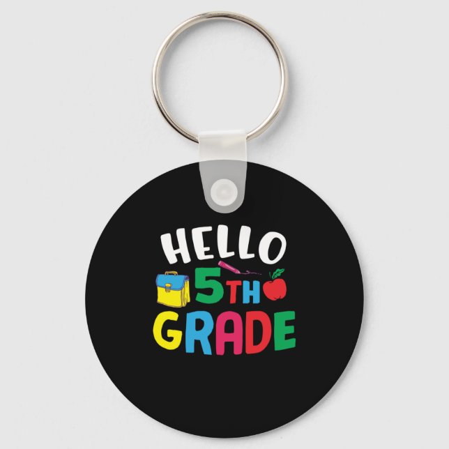 5th Grade Teacher Hello Fifth Grade Keychain (Front)