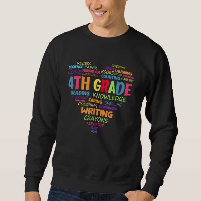 5th Grade Team Heart Back To School Teacher Studen Sweatshirt (Front)