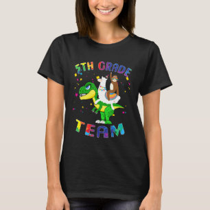 5th Grade Team Llama Sloth Rex First Day Of School T-Shirt