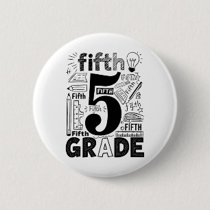 5th Grade Typography Team Fifth Grade Teacher Back 2 Inch Round Button