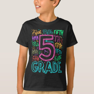5th grade typography team fifth grade teacher back T-Shirt