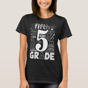 5th Grade Typography Team Fifth Grade Teacher Back T-Shirt