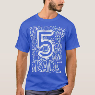 5th Grade Typography Team Fifth Grade Teacher Back T-Shirt