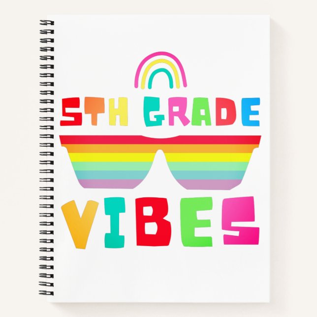5th Grade Vibes Back To School Teacher & Student Notebook (Front)
