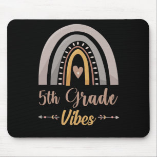 5th Grade Vibes Rainbow Fifth Grade Back to School Mouse Pad