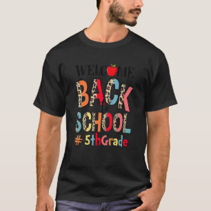 5th Grade Welcome Back To School Leopard Boys Girl T-Shirt