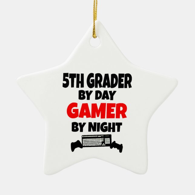 5th Grader Gamer Ceramic Ornament (Front)