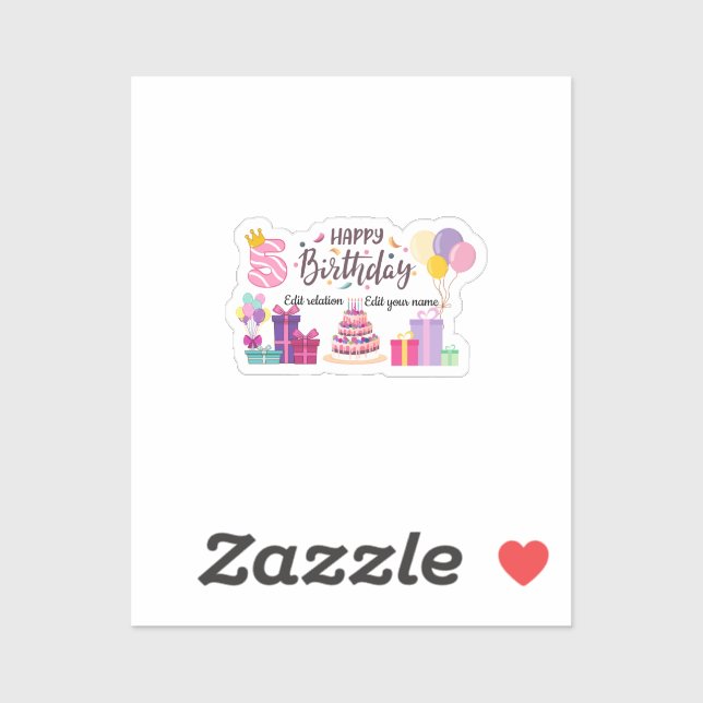 5th Happy Birthday Editable Design  (Sheet)