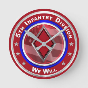 5th Infantry Division Keepsake Round Clock