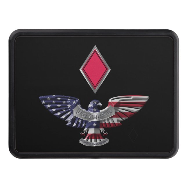 5th Infantry Division Red Devils Eagle Trailer Hitch Cover (Front)
