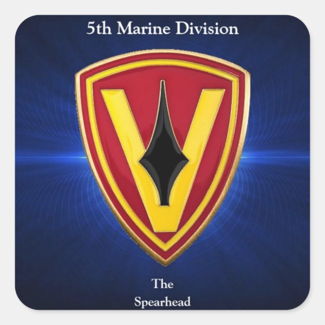 5th Mar Div Square Sticker (Front)