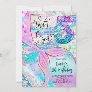 5th Mermaid Birthday Under the Sea Invitation