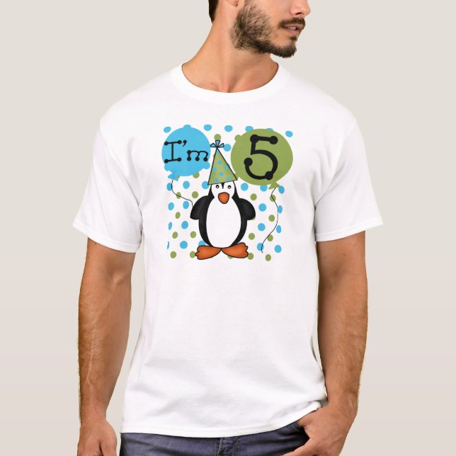 5th Penguin Birthday tshirts and Gifts (Front)