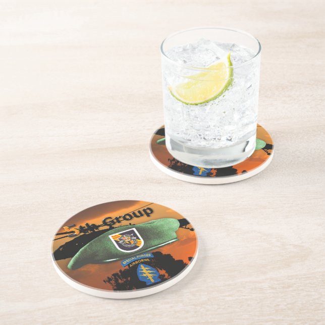 5th Special Forces Group Green Berets SF SFG Coaster (Side)