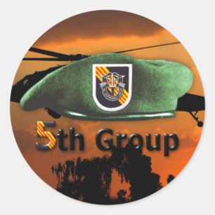5th Special Forces Group SFG SF Veterans LRRP Classic Round Sticker