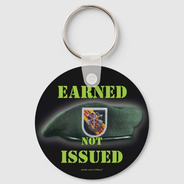 5th special forces nam flash green berets Keychain (Front)