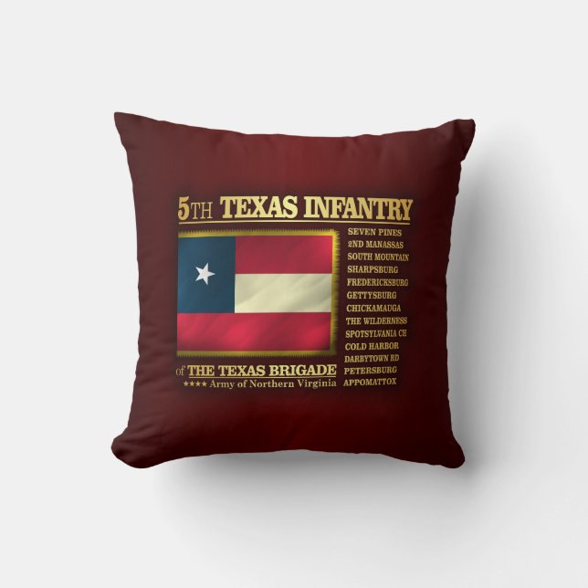 5th Texas Infantry (BA2) Throw Pillow (Front)