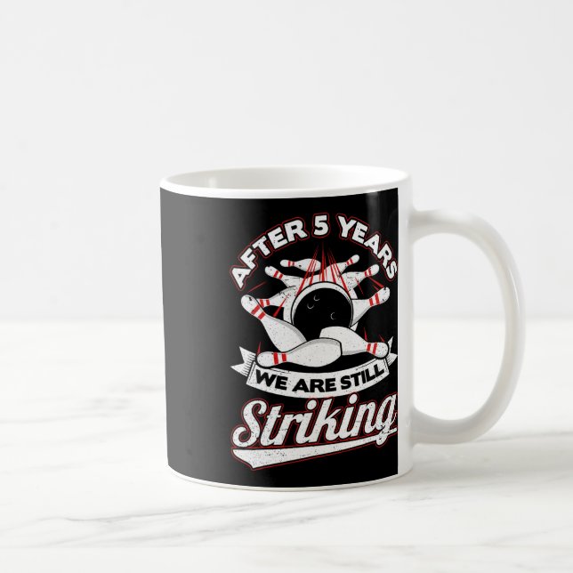 5th Wedding Anniversary Bowling Striking 5 Years M Coffee Mug (Right)