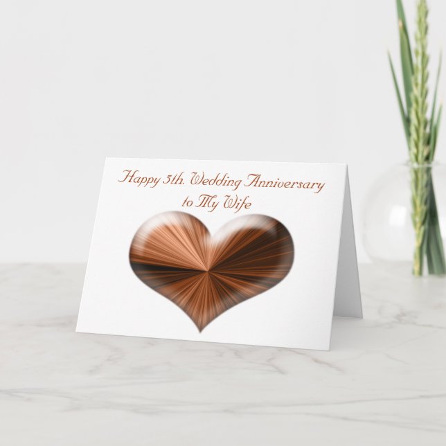 5th. Wedding Anniversary Card to Husband and Wife (Front)