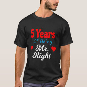 5th Wedding Anniversary for Men Him Mr Right Husba T-Shirt