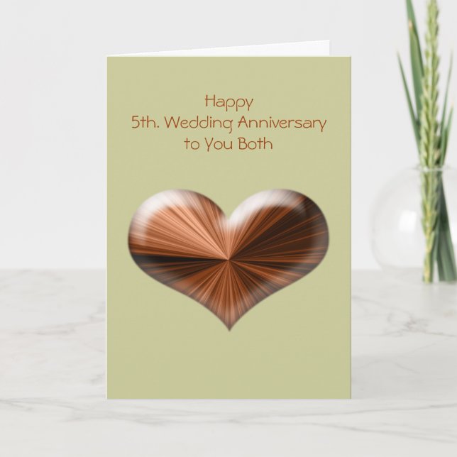 5th Wedding Anniversary Greeting Card with verse (Front)