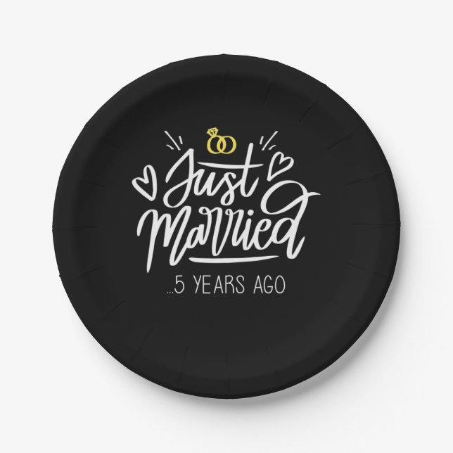 5th Wedding Anniversary Paper Plate (Front)