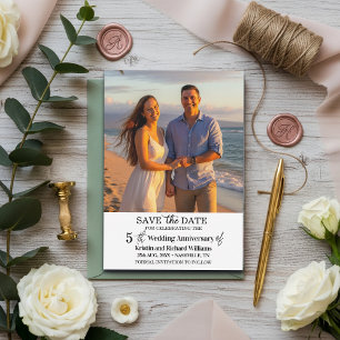 5th Wedding Anniversary Save the Date Photo Card