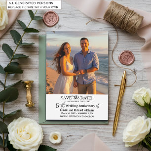 5th Wedding Anniversary Save the Date Photo Card