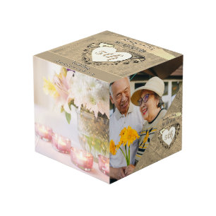 5th Wedding Anniversary Wood Image Photo Cube