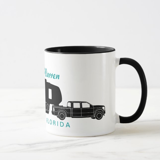 5th Wheel RV Silhouette Graphic Mug (Right)