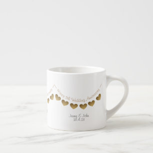 5th wood Wedding Anniversary bunting Espresso Cup
