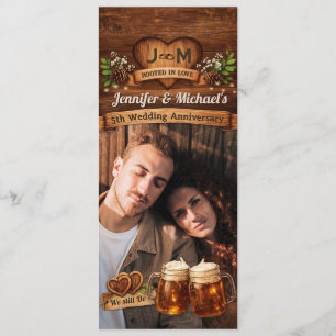 5th Wood Wedding Anniversary Ceremony Photo Rustic Program