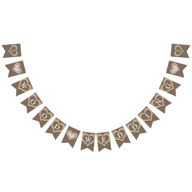 5th wood wedding anniversary personalized photo bunting flags (All)