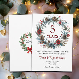 5th Wood Wedding Anniversary Winter Save The Date