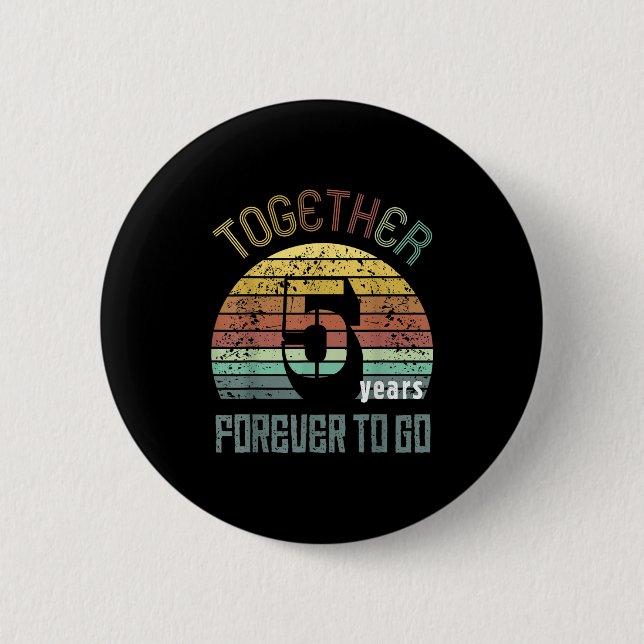 5th Years Wedding Anniversary For Couple Matching  2 Inch Round Button (Front)