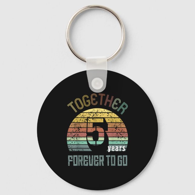 5th Years Wedding Anniversary For Couple Matching  Keychain (Front)