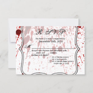 5x3.5 R.S.V.P. Card Blood Splatter Vampire Gothic