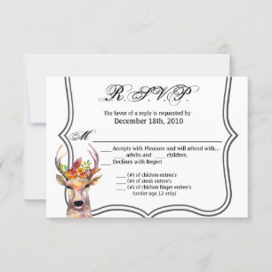 5x3.5 R.S.V.P. Card Geometric boho deer Buck Head