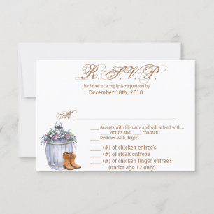 5x3.5 R.S.V.P. Card XMAS Summer Country Wedding Ru