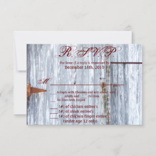 5x3.5 R.S.V.P. Card XMAS White Wash Wood Barn Door