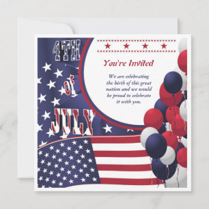 5x5 4th of July Party Invitation